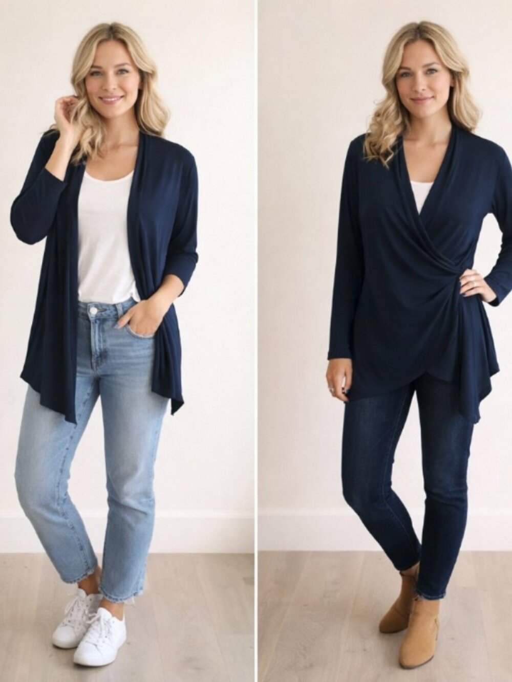 Pure Jill Indigo wrap cardigan blue women's size S ( see measurements)